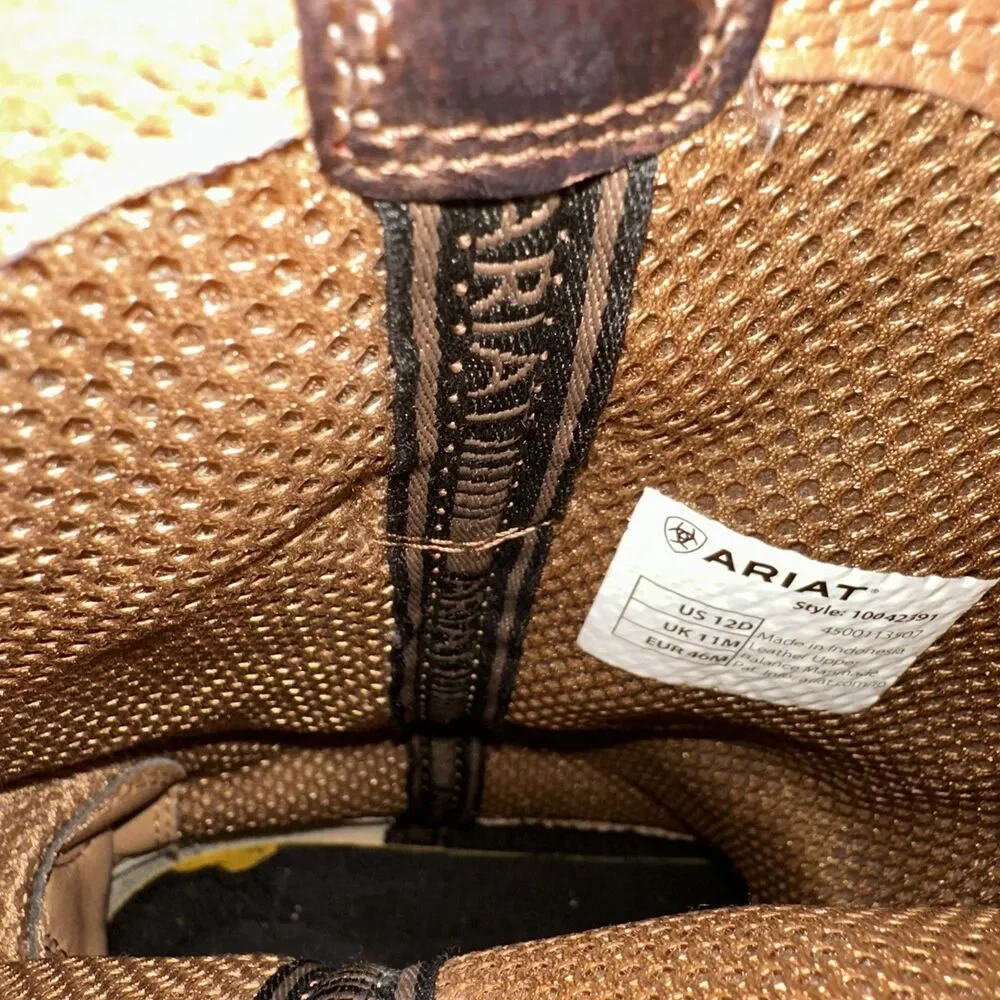 Ariat Sport Pardner Western Cowboy Boots Mens 12 D Brown Red Square Toe 10042391